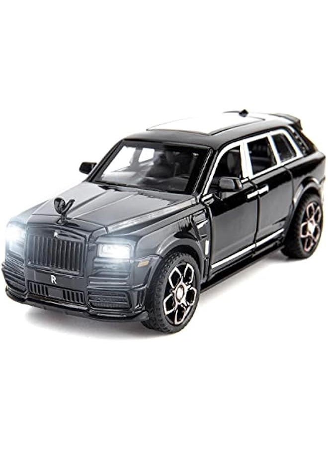 Compatible for 1:36 Rolls Royce Cullinan Car Model, Diecast Pull Back Car Toy car, Doors Open, Light and Sound, Boys Toys Kids Adults Gifts (Black)