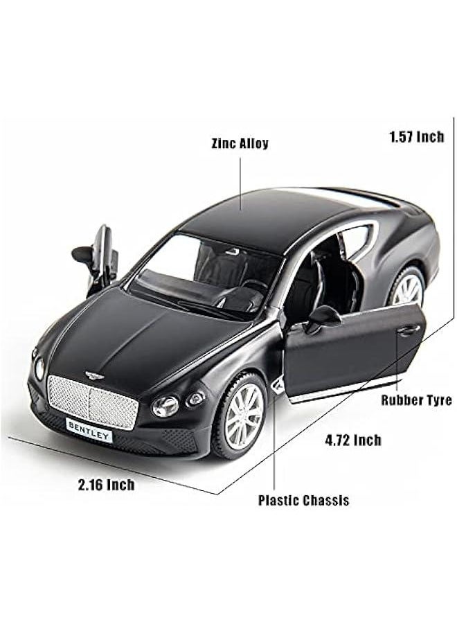 1:36 for Diecasting Alloy Car Model Bentley Continental GT Toy Car, Pull Back Vehicles Toy Car for Toddlers Kids Boys Girls Gift Black