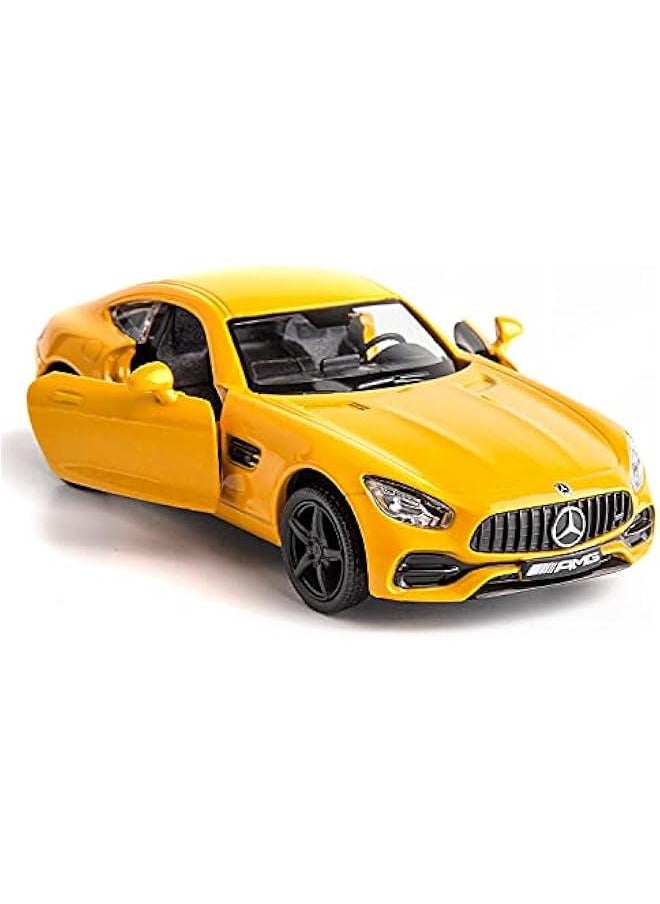 1:36 Scale Diecasting Alloy Car Model Mercedes-Benz AMG GTS Car Model Toy Car Pull Back Vehicles Toy Car for Toddlers Kids Boys Girls Gift (Yellow)