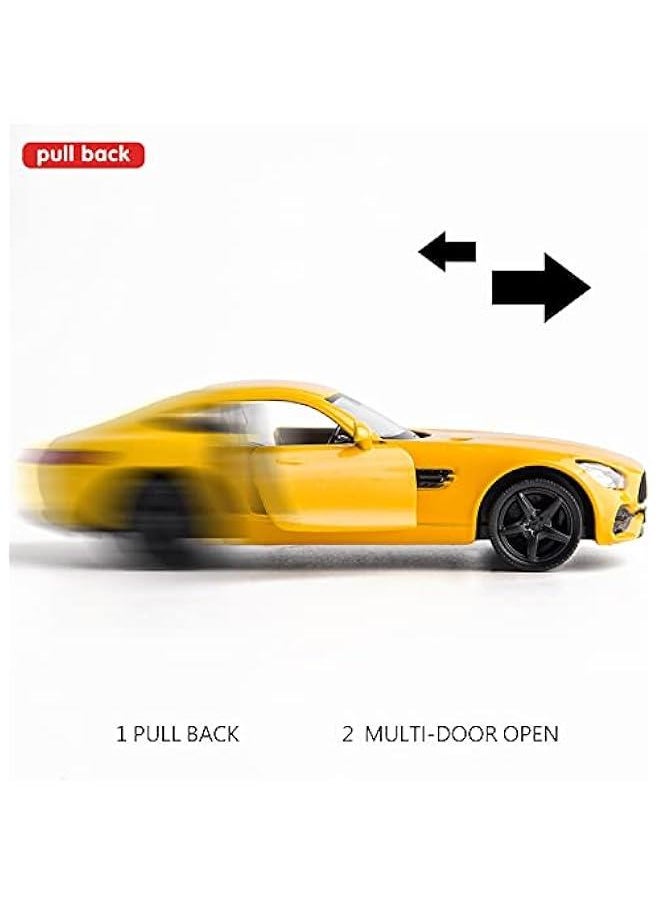 1:36 Scale Diecasting Alloy Car Model Mercedes-Benz AMG GTS Car Model Toy Car Pull Back Vehicles Toy Car for Toddlers Kids Boys Girls Gift (Yellow)