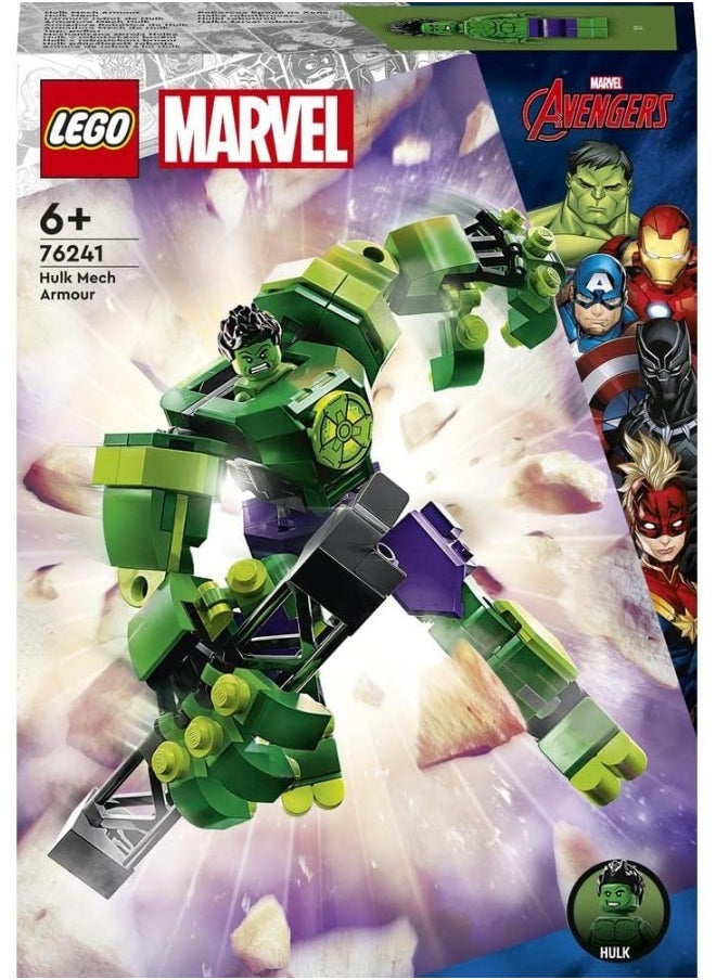 LEGO Marvel Avengers Hulk Mech Armour, Official Marvel x LEGO Building Blocks Set, Age 6+, 76241 (138 pieces)