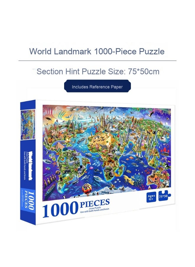 1000-Piece Colorful Printed Anime Puzzle for Kids and Adults - Desktop Brain Teaser