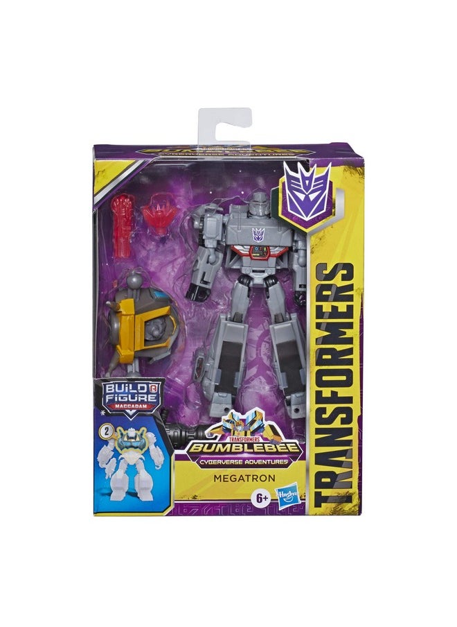 Transformers Toys Cyberverse Deluxe Class Megatron Action Figure, Fusion Mega Shot Attack Move and Build-A-Figure Piece, for Kids Ages 6 and Up, 5-inch