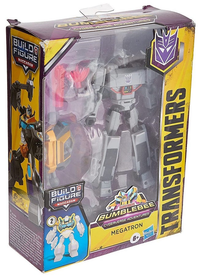 Transformers Toys Cyberverse Deluxe Class Megatron Action Figure, Fusion Mega Shot Attack Move and Build-A-Figure Piece, for Kids Ages 6 and Up, 5-inch