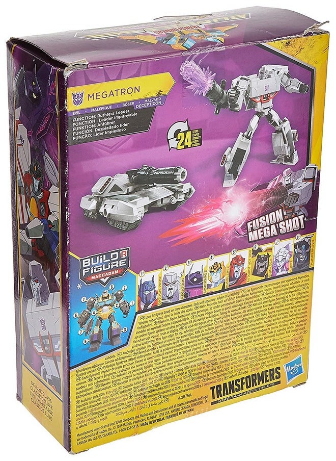 Transformers Toys Cyberverse Deluxe Class Megatron Action Figure, Fusion Mega Shot Attack Move and Build-A-Figure Piece, for Kids Ages 6 and Up, 5-inch