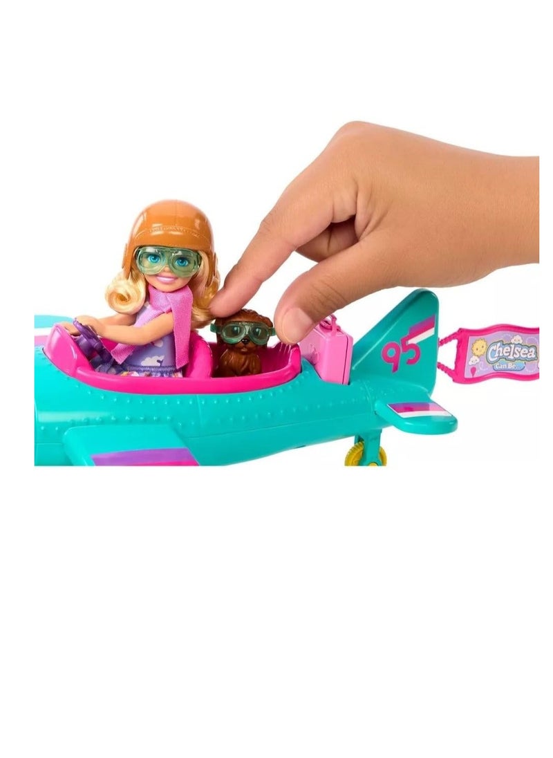 Chelsea Can Be… Plane Doll & Playset, 2-Seater Aircraft with Spinning Propellor & 7 Accessories