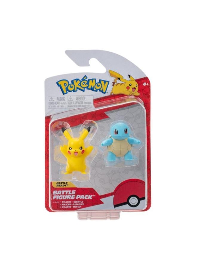 Pokemon Battle Figure 2 Pack Pikachu & Squirtle