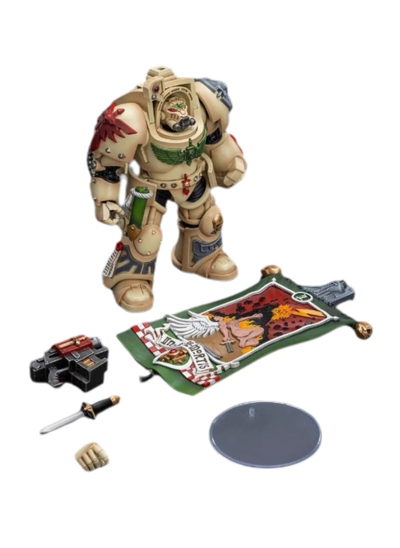 JOYTOY Warhammer 40,000 Action Figure, Dark Department Deathwing Flag Bearer Equipped with Company Flag, 4.7 Inch 1/18 Warhammer 40K Series Model, Unisex, Adult, New Year Festival, Birthday Gift, Suitable for Children 15 Years Old and Above