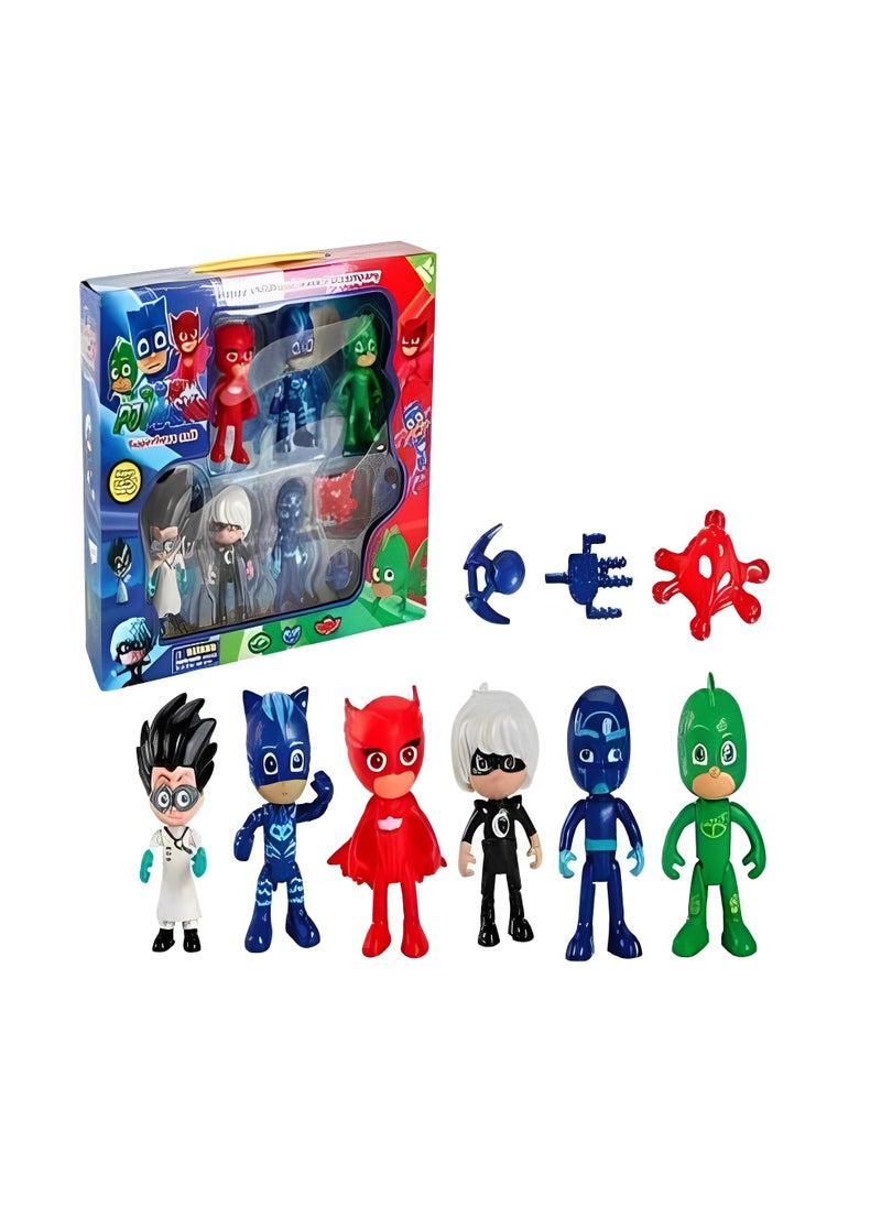 PJ Masks Action Figure Set for Kids (6 Figures with Accesories )