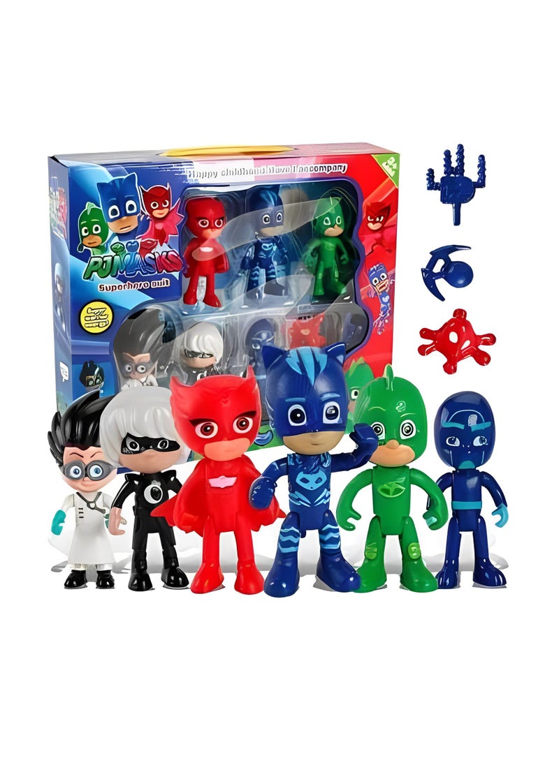 PJ Masks Action Figure Set for Kids (6 Figures with Accesories )