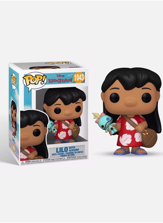 Funko Pop Disney Lilo & Stitch Lilo with Scrump 1043 Vinyl Action Figure Toys Dolls for Kids