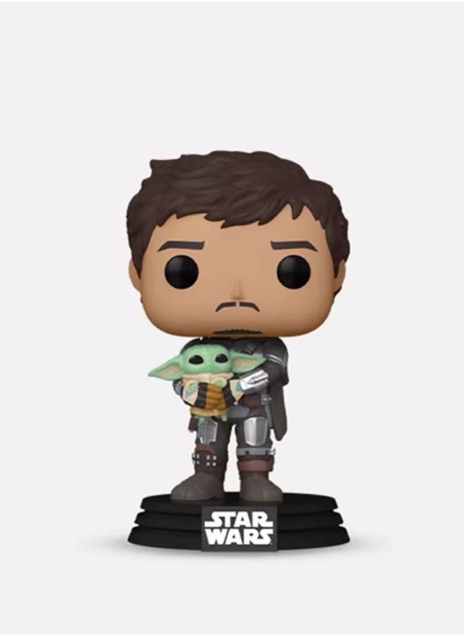 Funko Pop Star Wars The Mandalorian with Grogu 461 Vinyl Action Figure Toys Dolls for Kids