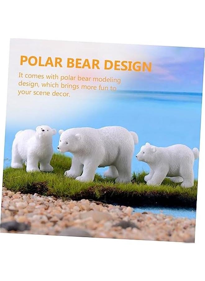 10 Pcs Micro Landscape Decoration Mini Animals  Decorations Bling Decor Arctic Animal Figures Toy  Bears Figurines Nativity Animals Figurines Miniature Polar Bear