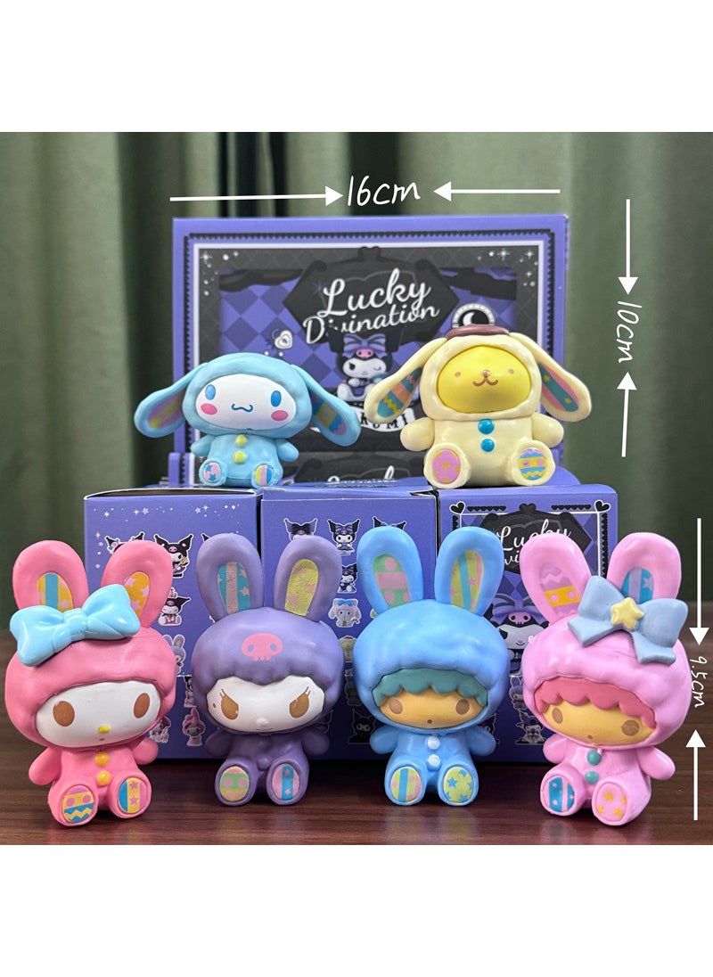 Sanrio Blind Box Lucky Kuromi Party Figures Rabbit clothes [boxed] shoot 6 sets without repetition