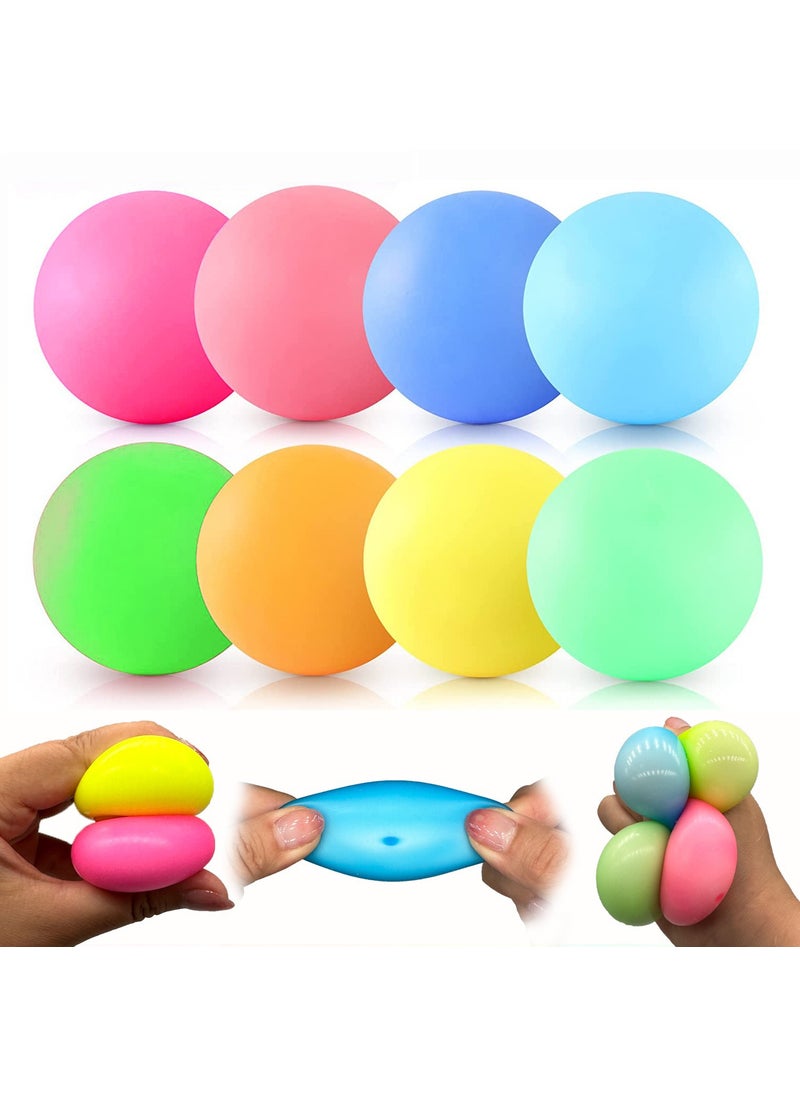 Cross-border hot-selling tofu ball rainbow flour ball 3. 5cmtpr soft rubber vent ball decompression pinch music childrens toys 【4cm】1 mixed color flour ball