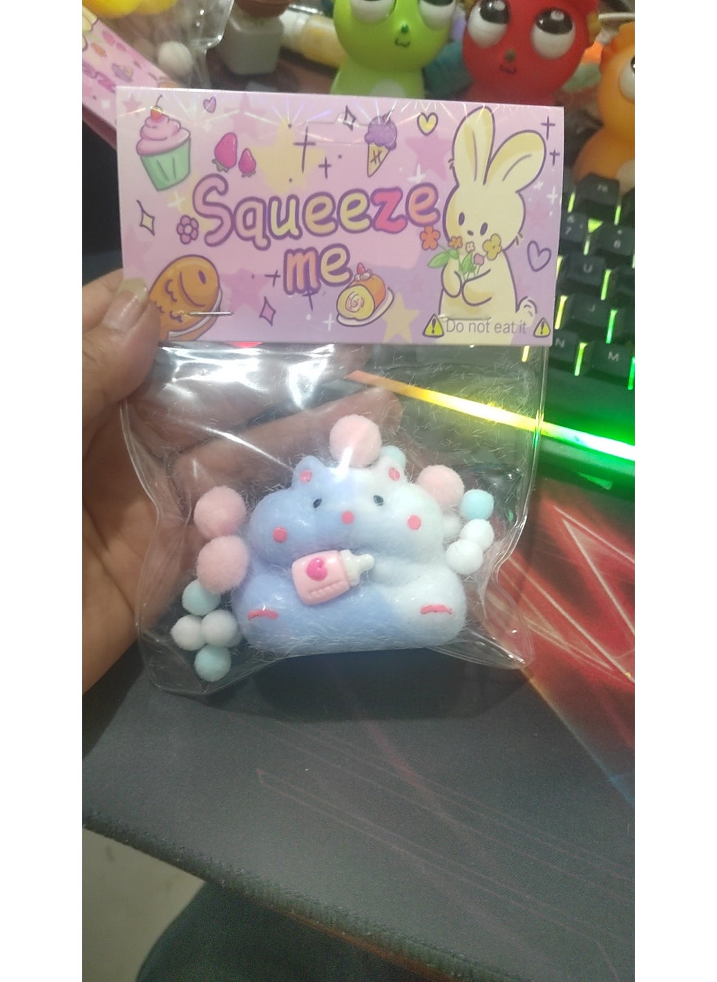 Cute Cartoon Mouse Squishy Toy Gray hamster