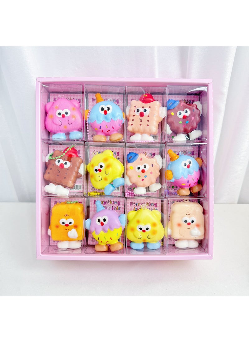 Squishy Animal Charms Cute Slow Rise Toys B biscuits slow rebound pinch pendant/a large box of 24 pieces/send small gift