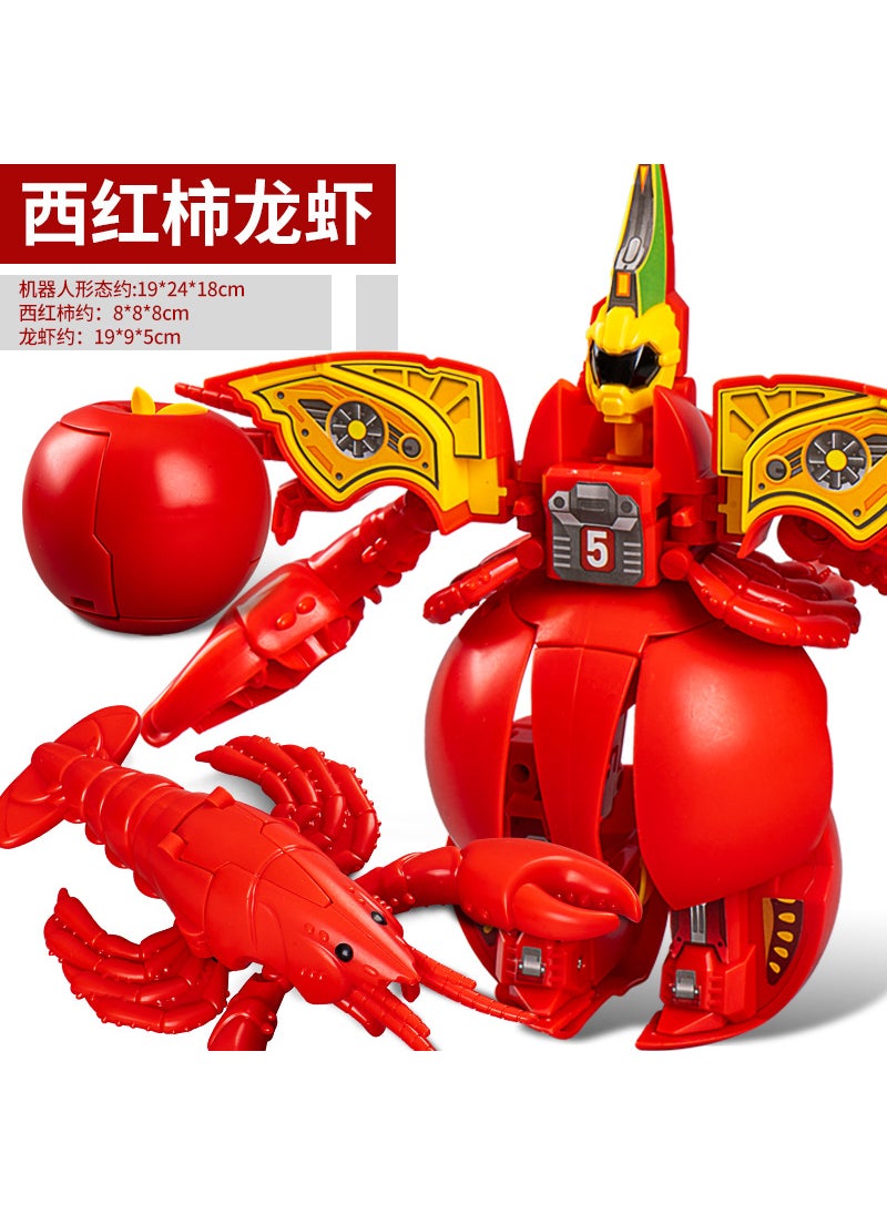 Boys Transformation Robot Dinosaur Car Toy JY675-21 magnetic deformation robot [tomato lobster]]