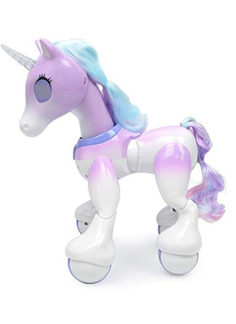 Intelligent Remote Control Pet Unicorn with Touch Nose Interaction Toy Blue