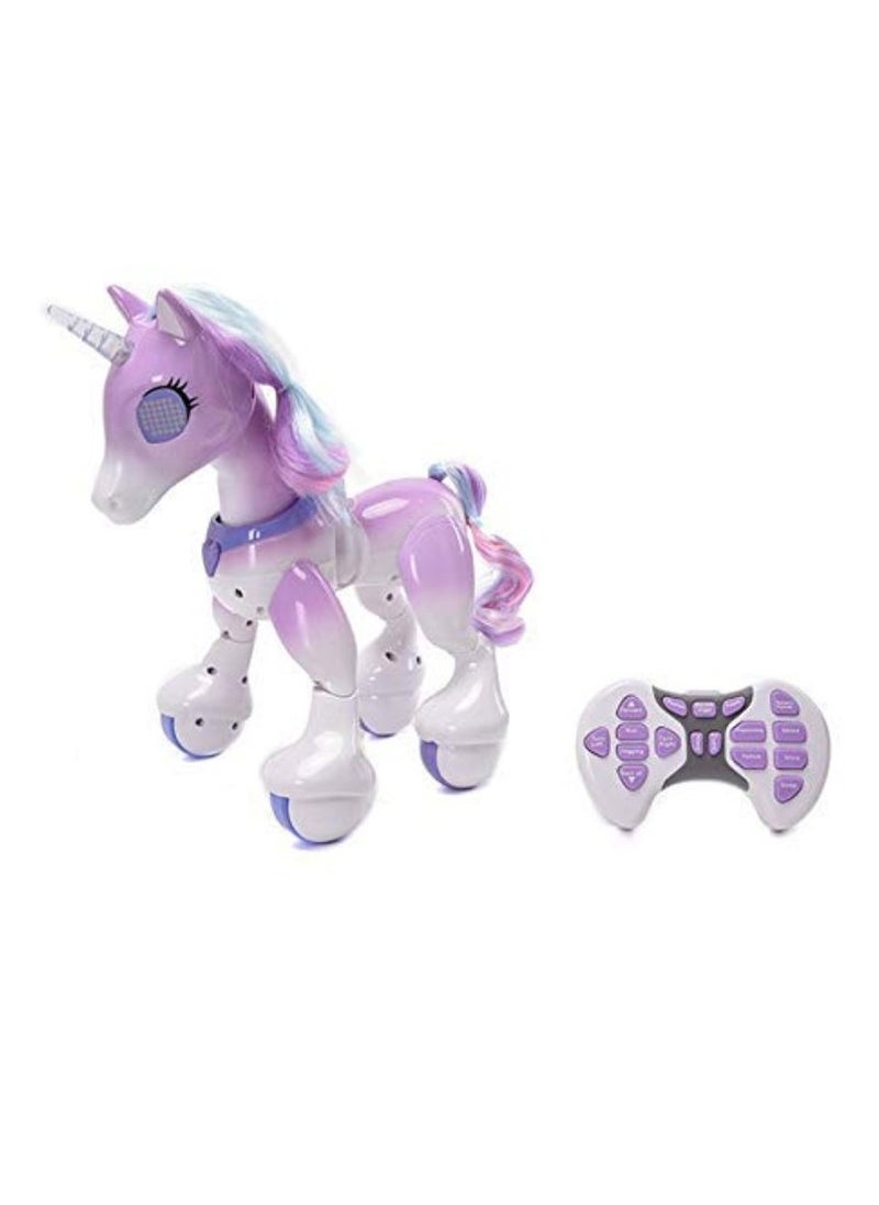 Intelligent Remote Control Pet Unicorn with Touch Nose Interaction Toy Blue