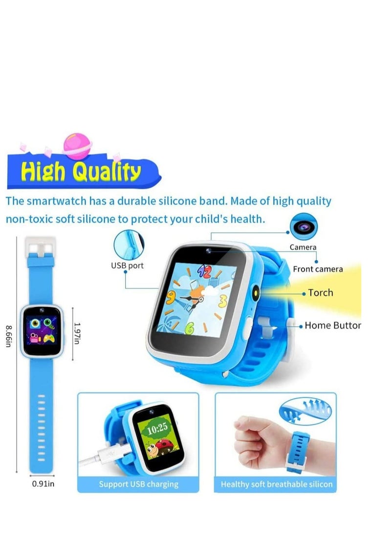 Smart Kids Educational Electronic Toys Touch Screen Smartwatch Toys (5-10 Years+) Blue