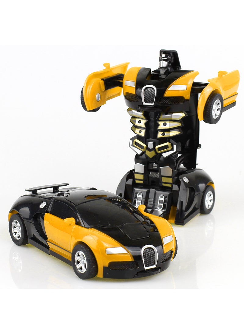 Inertia Collision Transformation Robot Car Toy for KidsBugatti yellow Bugatti yellow