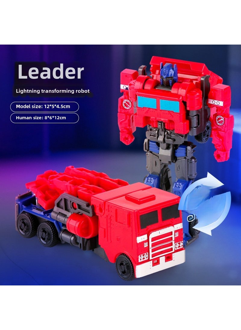 Trailer deformation robot creative one-step deformation childrens deformation car dinosaur Optimus Hornet model toy Flat head pillar brother 848C