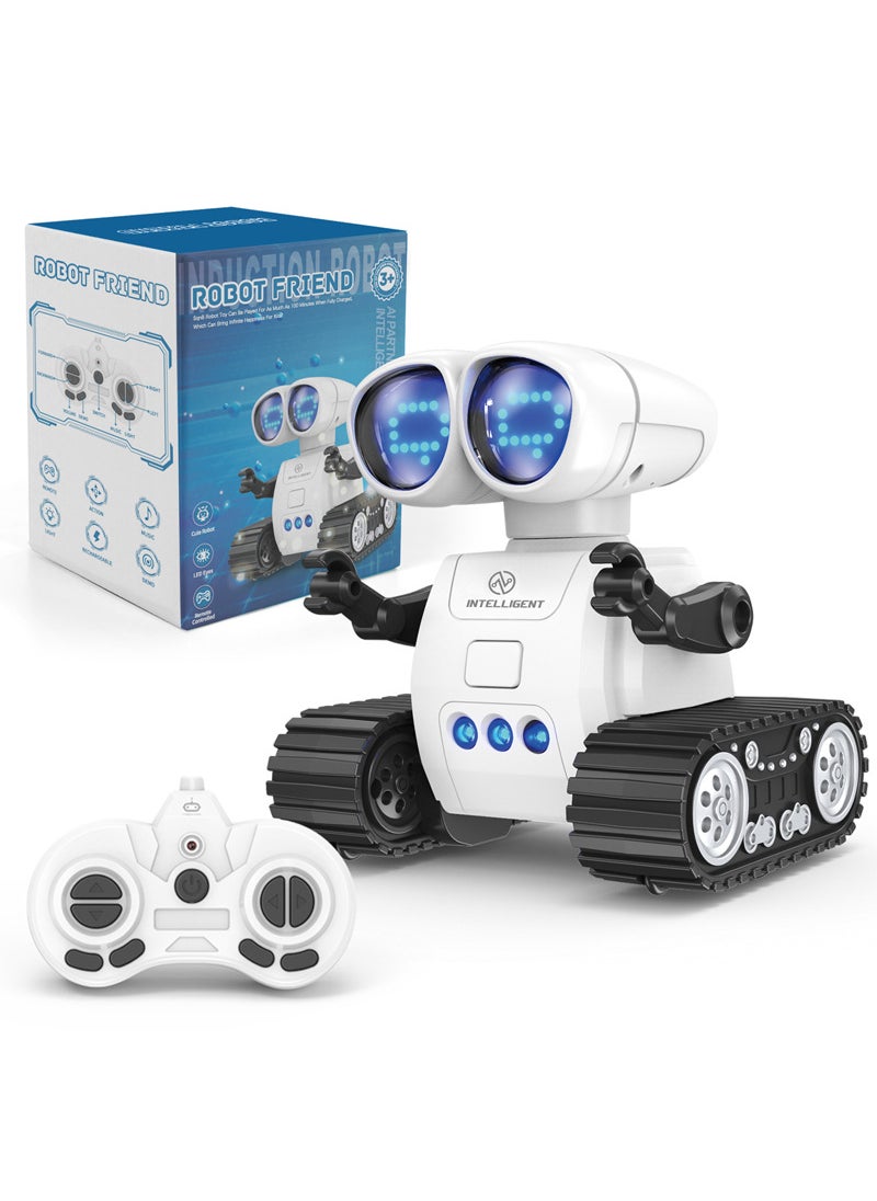 New mini remote control programming robot music light pattern switch intercom robot gesture induction toy White