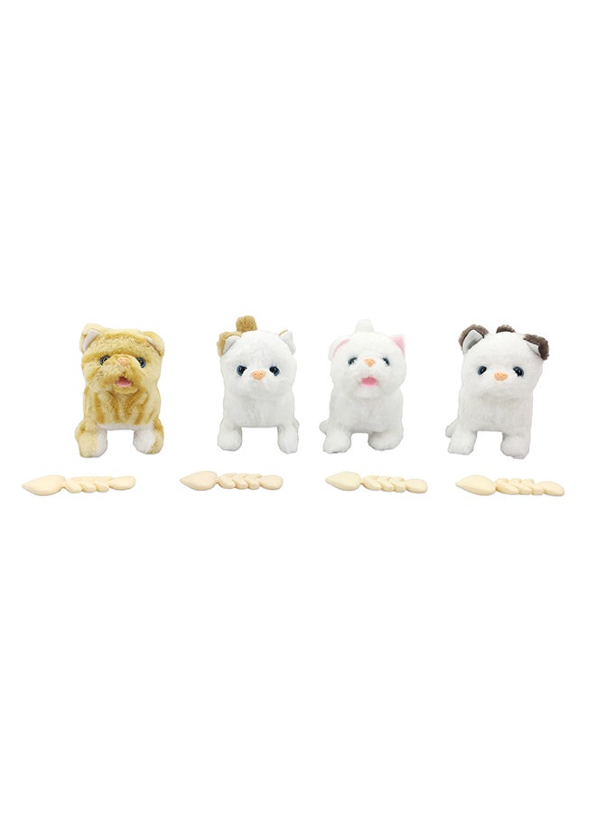 Galaxy B/O Cat Set with Pet House and Fish Bone - Assorted 18 cm (Electronic Plush Cat in Assorted Colors) | Interactive Toy for Kids | Perfect Gift for Animal Lovers