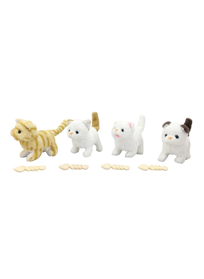 Galaxy B/O Cat Set with Pet House and Fish Bone - Assorted 18 cm (Electronic Plush Cat in Assorted Colors) | Interactive Toy for Kids | Perfect Gift for Animal Lovers