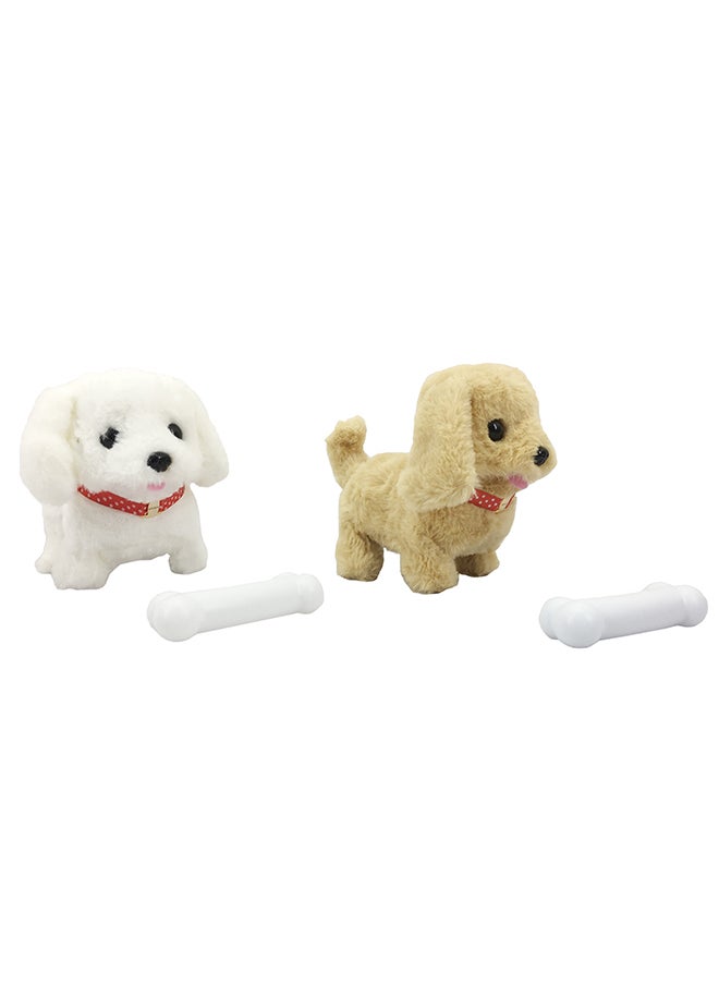 Galaxy B/O Dog Set with Pet House and Bone - Assorted 18 cm | Interactive Electronic Plush Pet with Movable Limbs | Perfect Gift for Kids