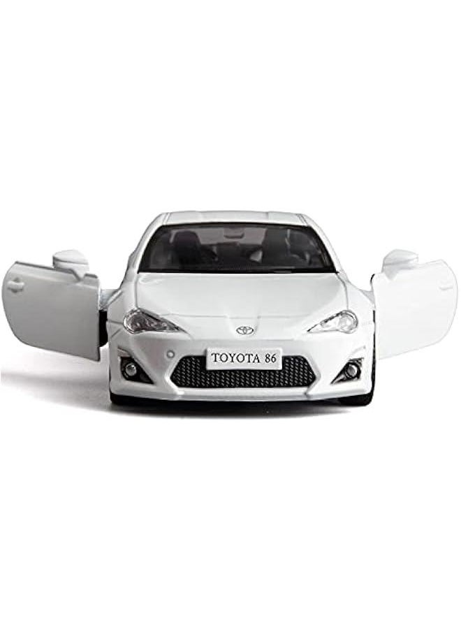 1:36 Diecasting Alloy Car Model Toyota 86 Toy Car, Pull Back Vehicles Toy Car for Toddlers Kids Boys Girls Gift White