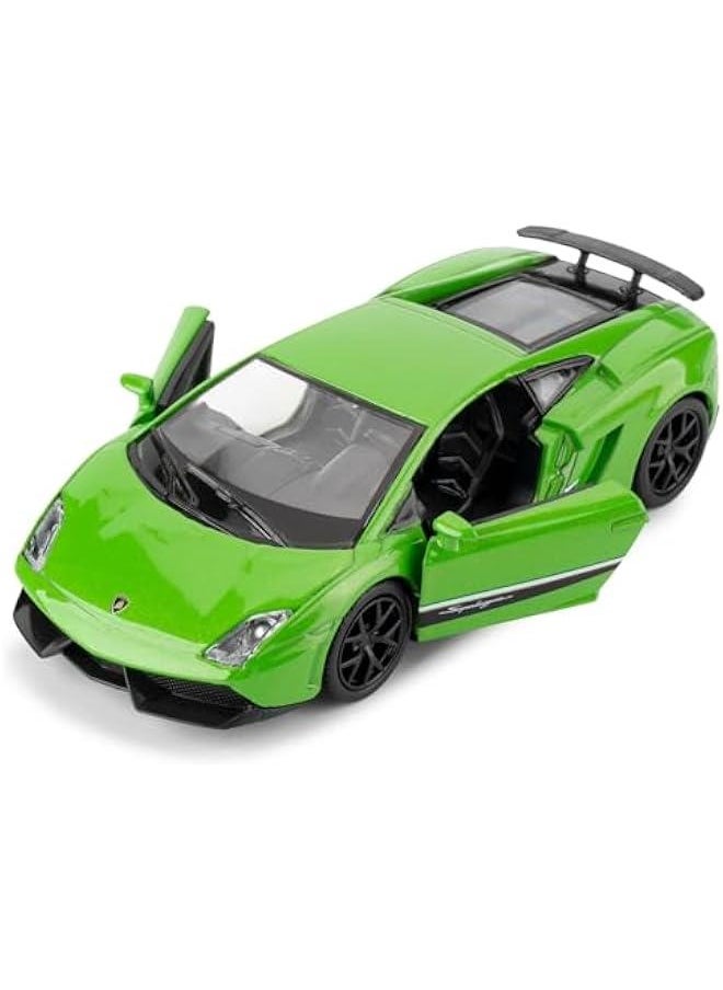 1:36 Lambor Gallardo Toy Car, Diecast Pull Back Model Car, Doors Open, Collection Kids Toy for Aged 3 and up, Gift Green