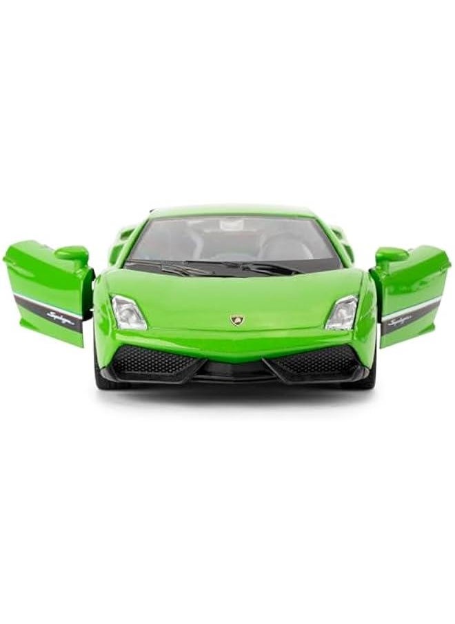 1:36 Lambor Gallardo Toy Car, Diecast Pull Back Model Car, Doors Open, Collection Kids Toy for Aged 3 and up, Gift Green