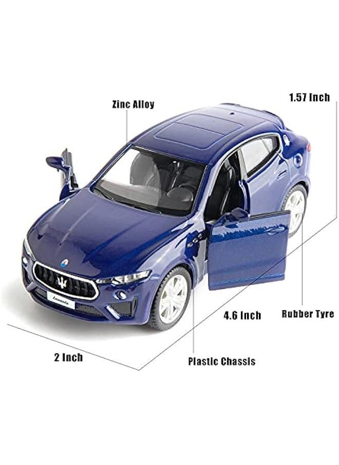 1:36 Scale for Diecasting Alloy Car Model Maserati Levante Toy Car, Pull Back Vehicles Toy Car for Toddlers Kids Boys Girls Gift Blue