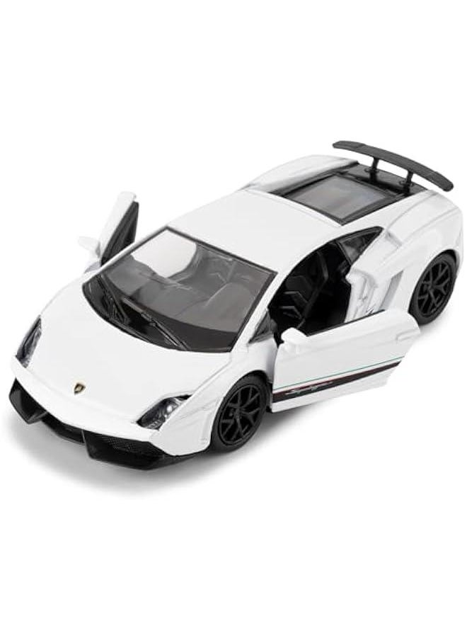 1:36 Lambor Gallardo Toy Car, Diecast Pull Back Model Car, Doors Open, Collection Kids Toy for Aged 3 and up, Gift White