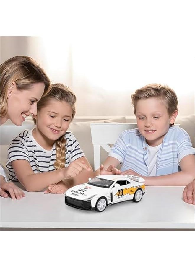 Compatible for 1:32 Nissan GTR50 Model Car, Diecast Collectible Pull Back Toy Car with Sound and Light for Adults Kids Boys Girls, Gift White