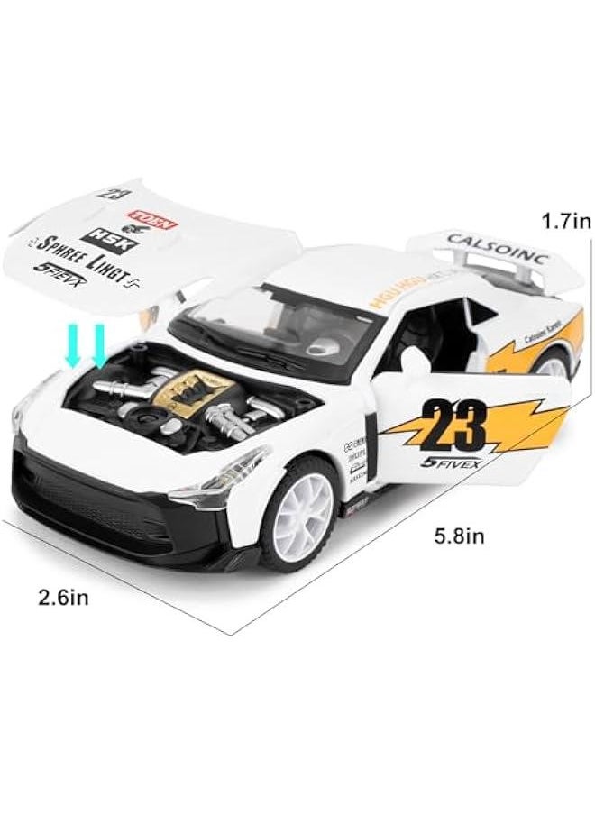 Compatible for 1:32 Nissan GTR50 Model Car, Diecast Collectible Pull Back Toy Car with Sound and Light for Adults Kids Boys Girls, Gift White