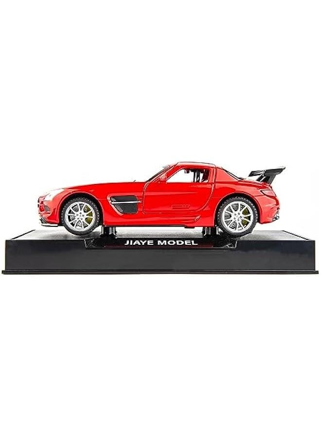 1:32 SLS AMG Model Car, Diecast Zinc Alloy Pull Back Toy Car with Sound and Light for Kids Boy Girl Red