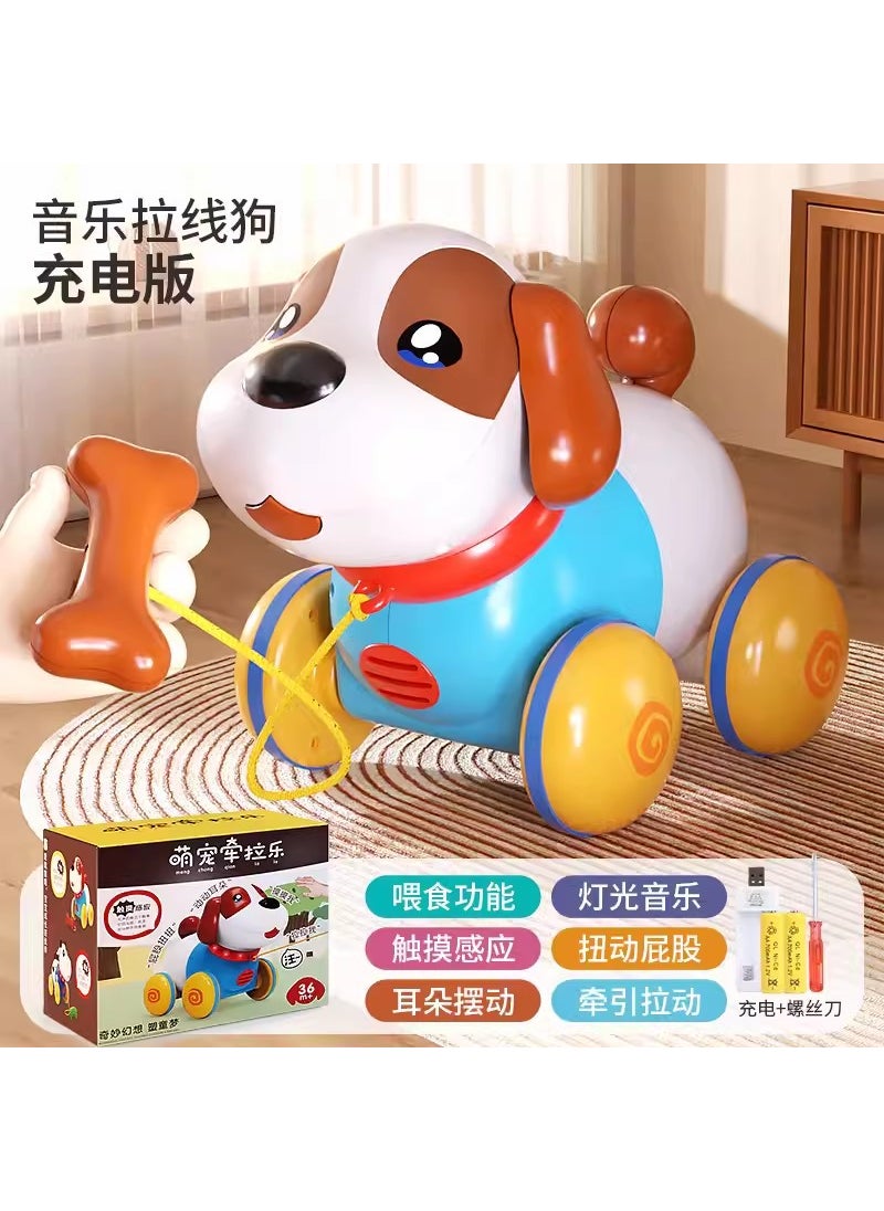 Walking Barking Dog Toy for Kids 1-3 ❤Battery life recommend-oversized cable dog [rechargeable battery]]