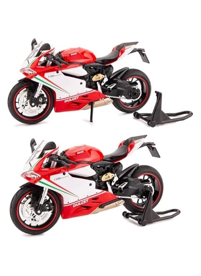 1:12 Compatible for Ducati 1199 Motorcycle Toy Car, Model Car, Collection and Decoration Gift Toy for Kids Boys Girls (Red)