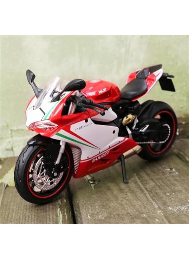 1:12 Compatible for Ducati 1199 Motorcycle Toy Car, Model Car, Collection and Decoration Gift Toy for Kids Boys Girls (Red)