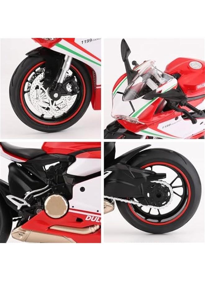 1:12 Compatible for Ducati 1199 Motorcycle Toy Car, Model Car, Collection and Decoration Gift Toy for Kids Boys Girls (Red)