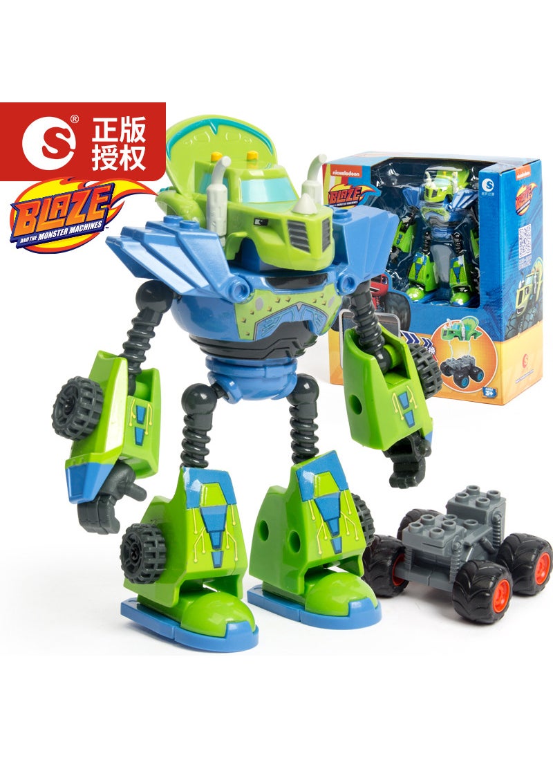 Authentic Tornado Racer Toy Car Alloy Transformable Model 080223 [Green] Alloy Sager Robot