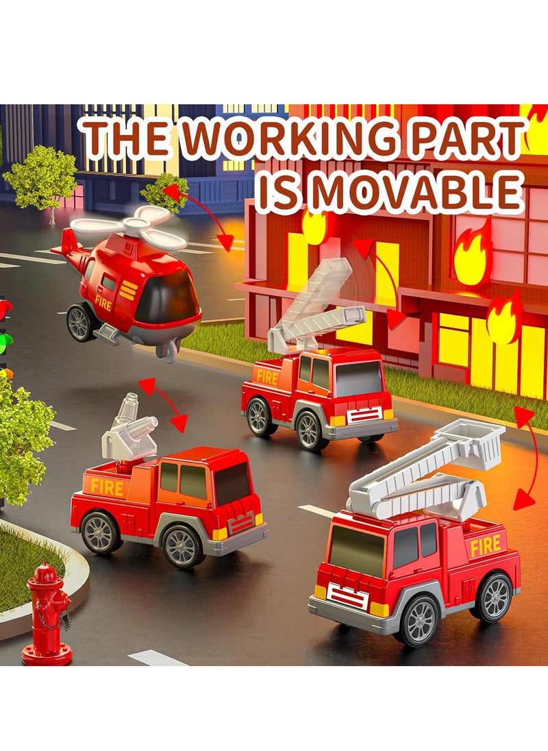 Fire Trucks Boy Toys for 3-5 Year Old Toddlers - Toys for 3 4 5 6 7 Years Old Transport Vehicle Carrier Truck, Boy Trucks Toy Sets, Kids Toys Boys 3-5, Gift Toys for Boys and Girls Aged 4-6