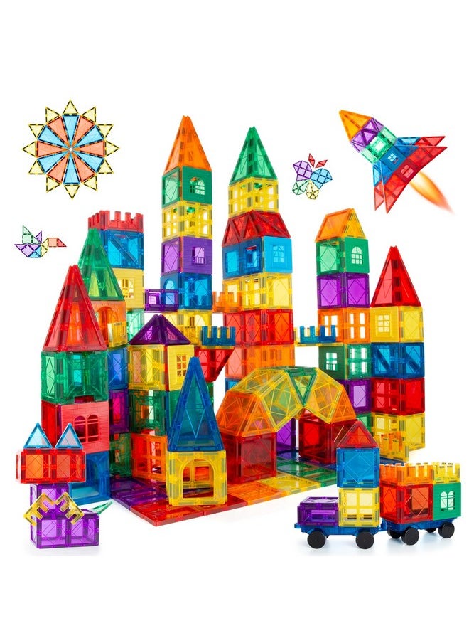 Children Hub 100pcs Magnetic Tiles Set - Educational 3D Magnet Building Blocks - Building Construction Toys for Kids - Upgraded Version with Strong Magnets - Creativity, Imagination, Inspiration