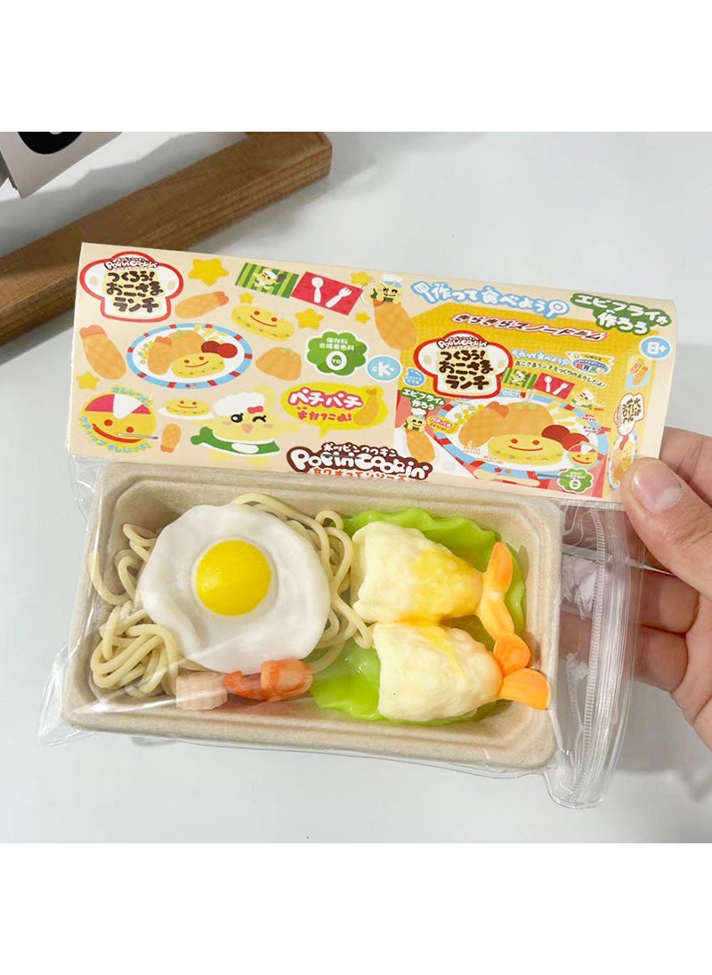 Realistic Miniature Toy Bento Stress Relief Egg shrimp pasta