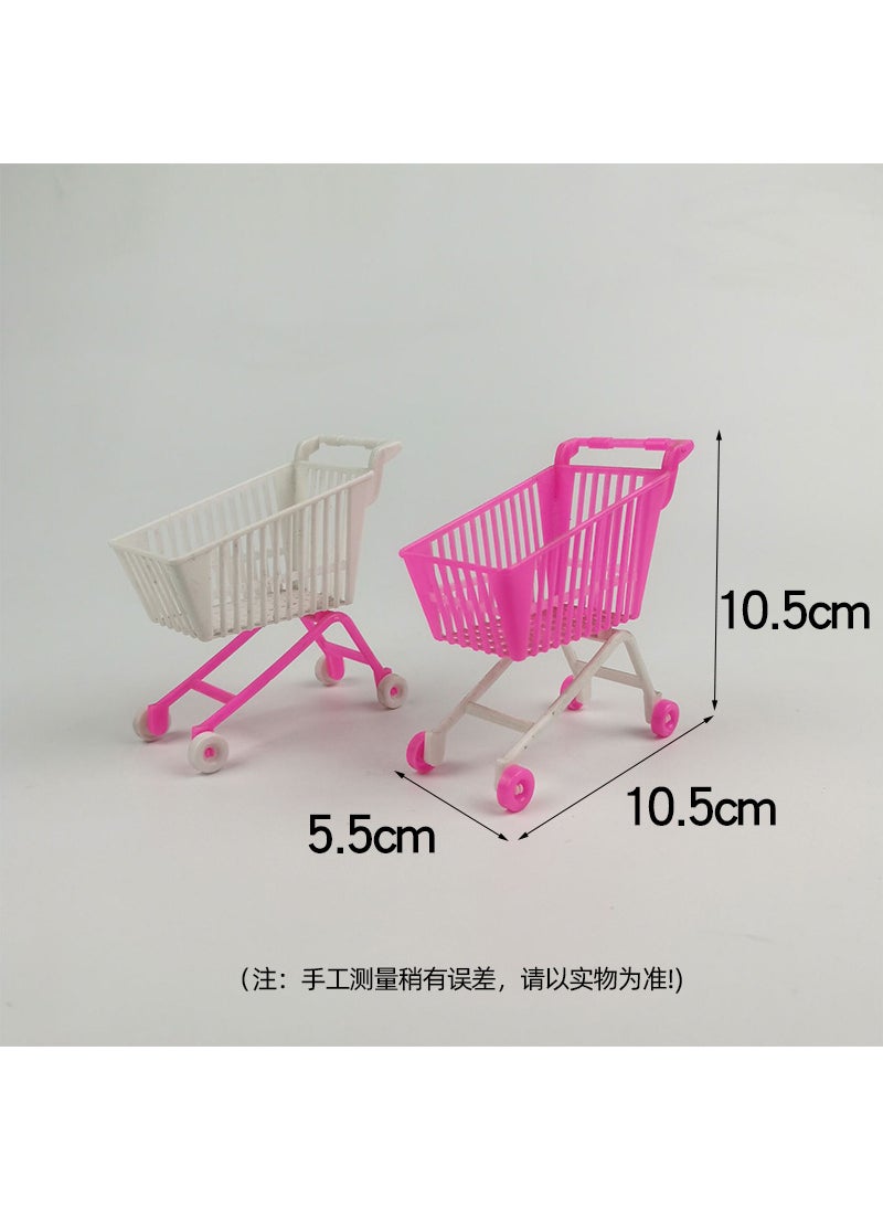 Miniature Fruit Basket Toy Set Mini shopping cart (color random)