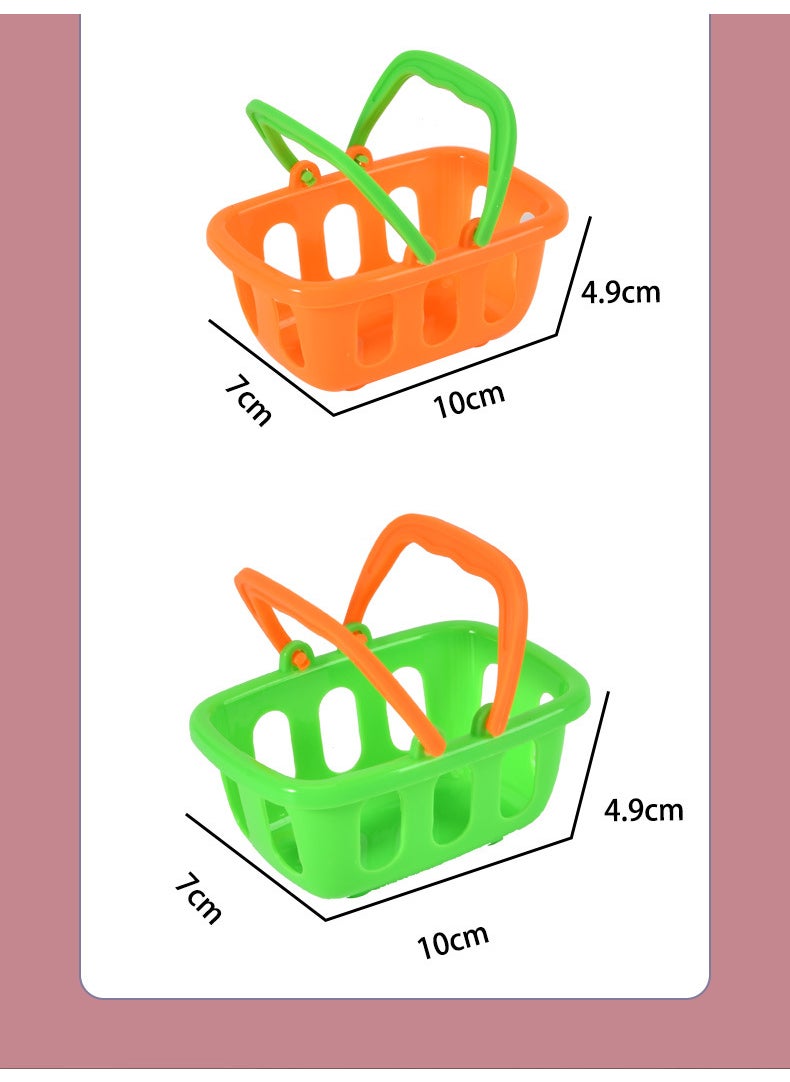 Miniature Fruit Basket Toy Set Green Orange (color random)