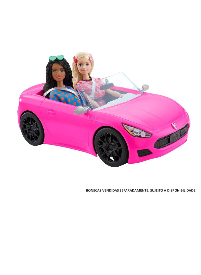 Pink Convertible 2-Seater Vehicle with Rolling Wheels, for 3 to 7 Year Olds